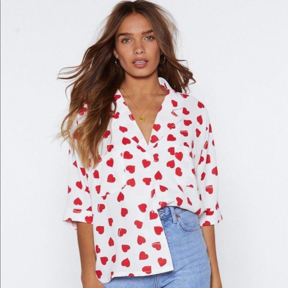Nasty Gal Tops - Nasty gal heart shirt